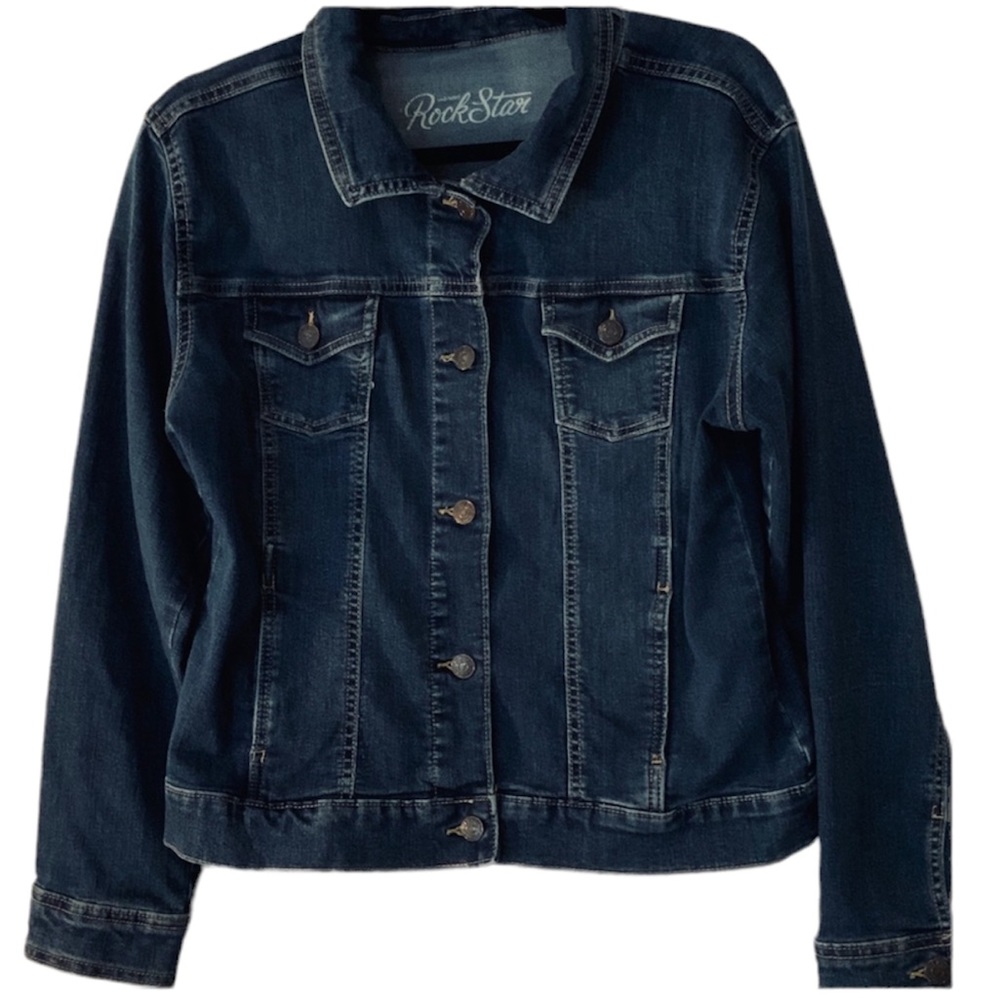 Rockstar blue jean jacket Sz M